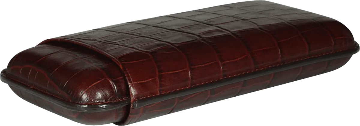 Martin Wess Zigarrenetui Kroko braun liegend