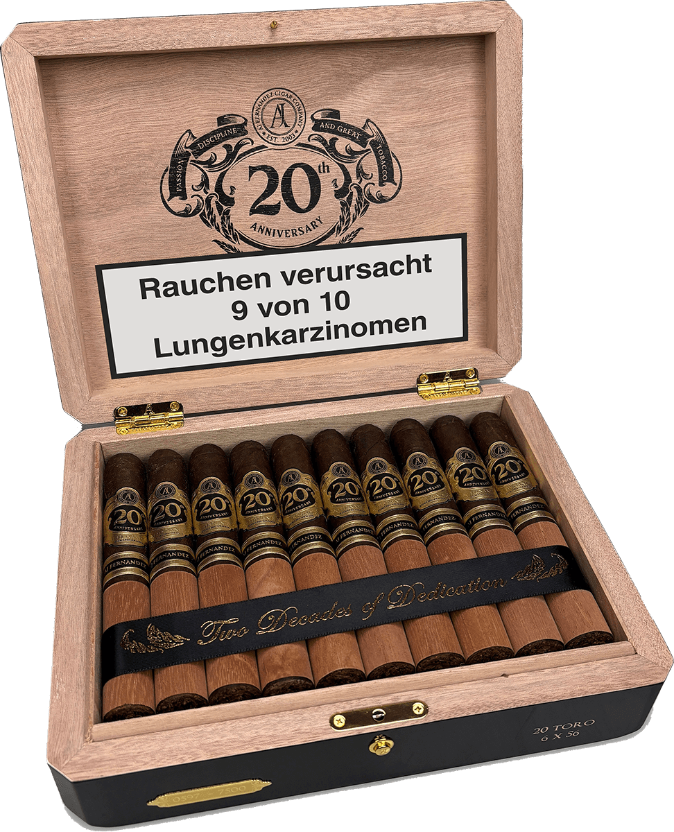 AJ Fernandez 20th Anniversary - Kiste seitlich geöffnet