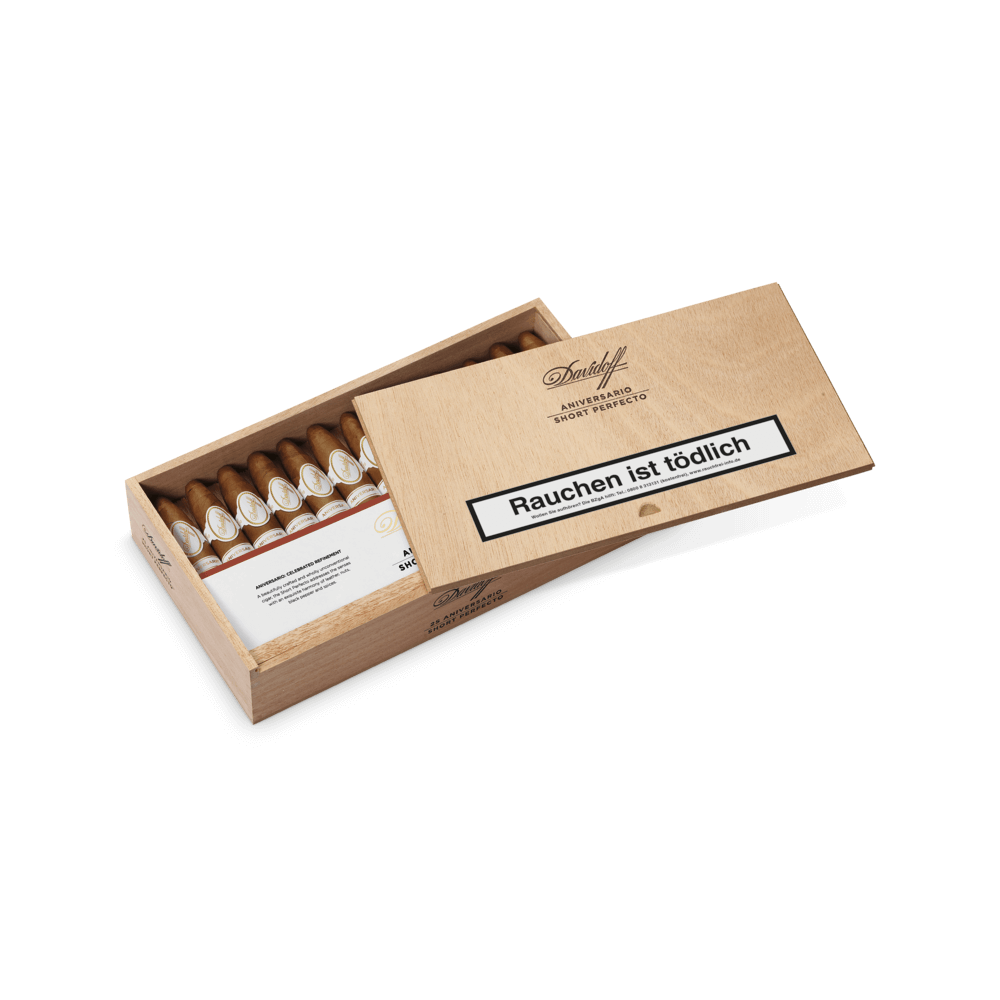 Davidoff Aniversario Short Perfecto - Kiste seitlich geöffnet