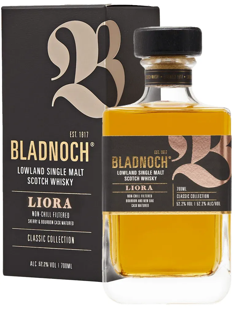 Bladnoch Liora Umkarton mit Flasche