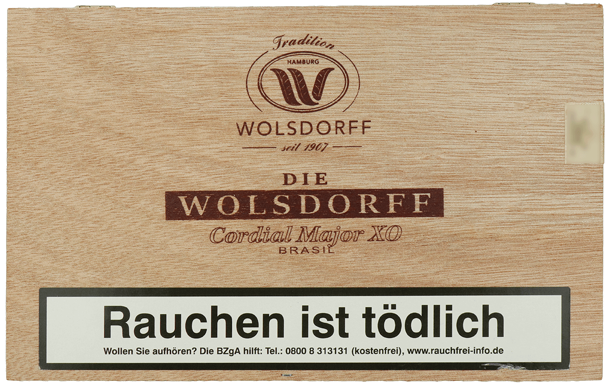 Die WOLSDORFF Cordial - Kiste vorne geschlossen