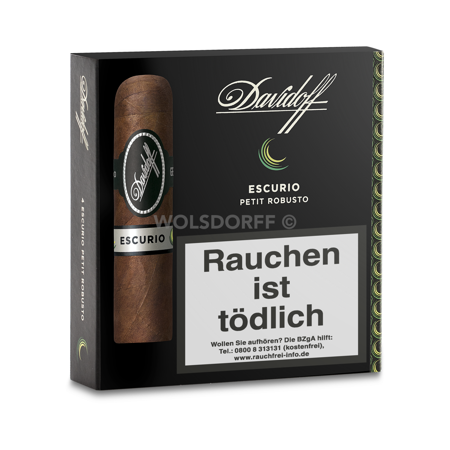 Davidoff Escurio Petit Robusto - Pappetui vorne geschlossen